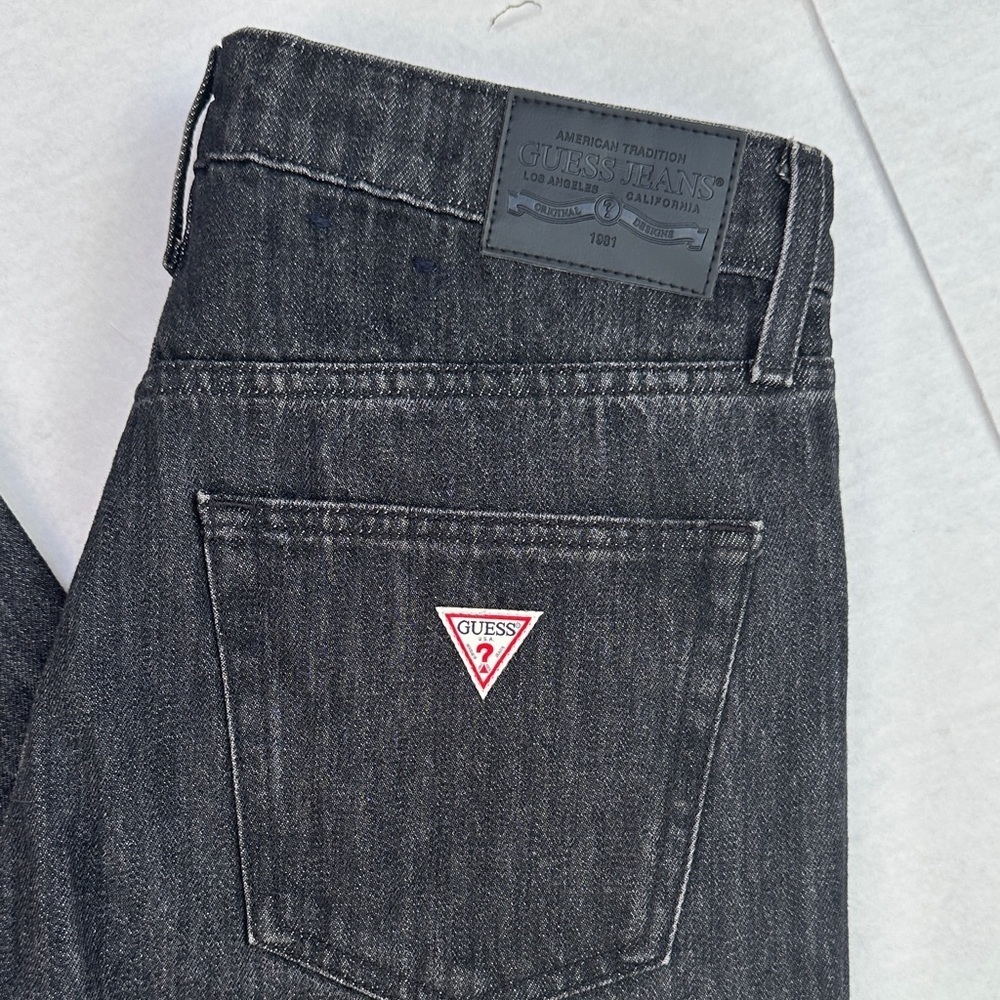New Guess Black Straight Leg Men Jeans SZ 32 - Picture 6 of 11